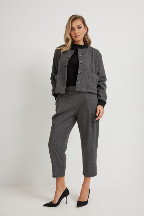 Брюки Mirolia 1275 серая ёлочка размер 46-54 #7