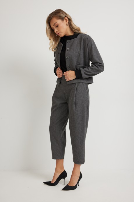 Брюки Mirolia 1275 серая ёлочка размер 46-54 #8