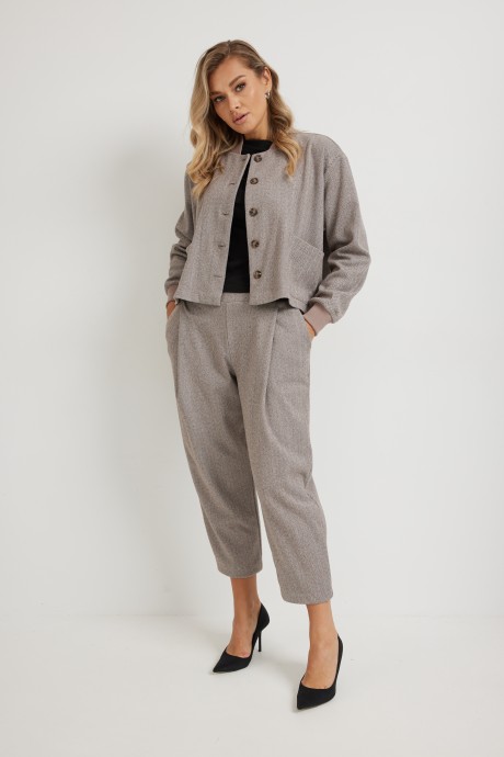 Брюки Mirolia 1275 коричневая ёлочка размер 46-54 #5