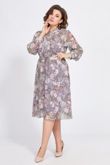 Платье Bazalini 4887 нежный мультиколор в цветочный принт #1