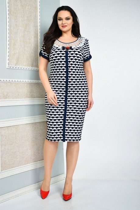 Вечернее платье SolomeaLux 454 т.синий с белым размер 50-58 #1