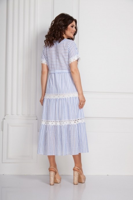 Платье SolomeaLux 586 голубой в белую полоску размер 50-58 #2