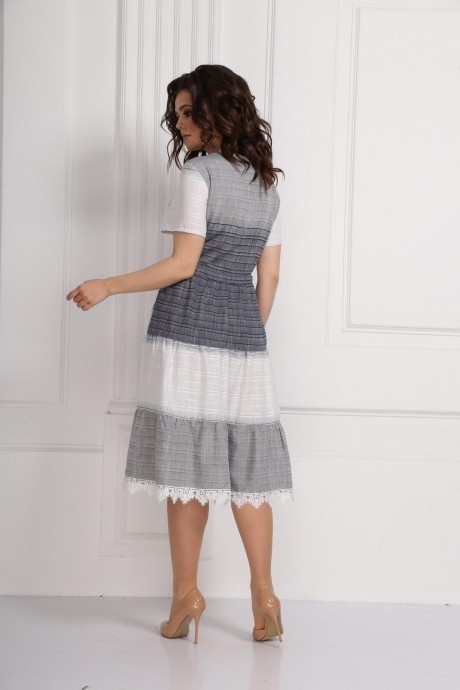 Платье SolomeaLux 580 белый с серым размер 50-58 #2