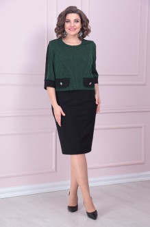 Платье SolomeaLux 875 А зеленый с черным #1