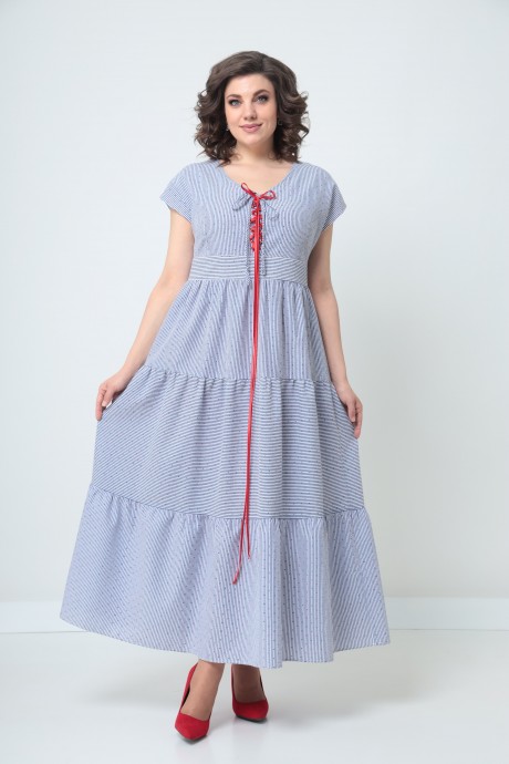 Платье SolomeaLux 916 сине-белая полоска размер 48-58 #1