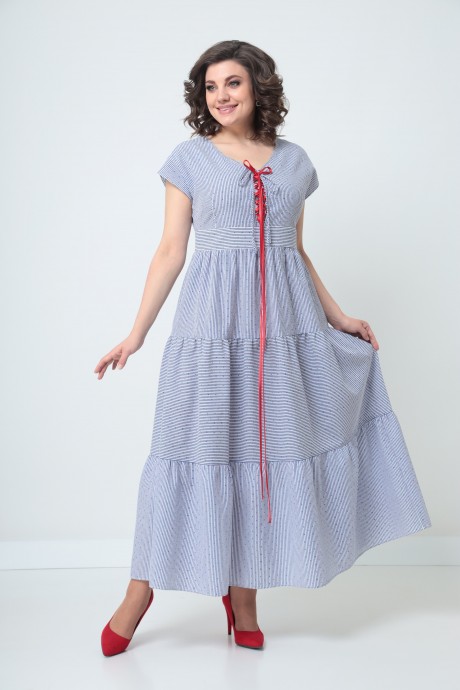Платье SolomeaLux 916 сине-белая полоска размер 48-58 #2