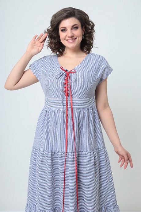 Платье SolomeaLux 916 сине-белая полоска размер 48-58 #3