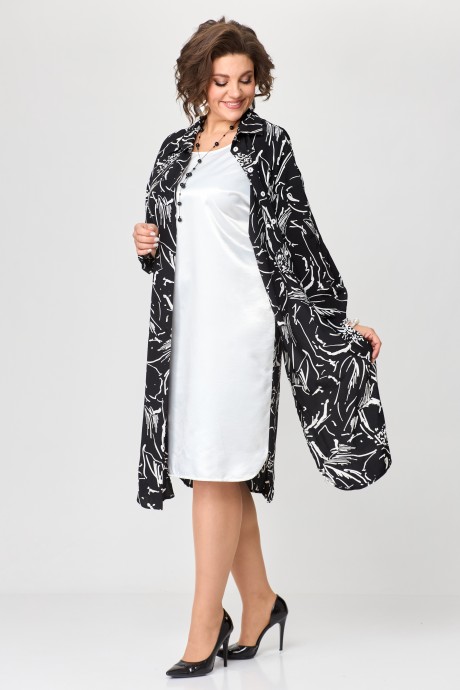 Платье SolomeaLux 961  черный с белым размер 50-60 #4