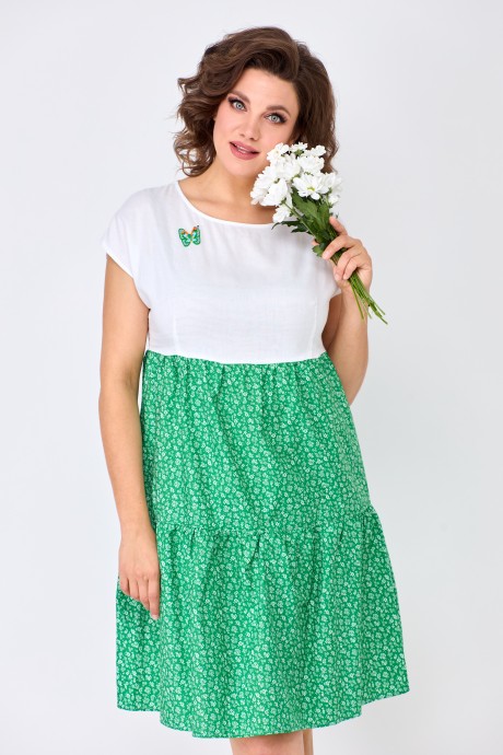 Платье SolomeaLux 927 белый, зеленый размер 48-58 #1