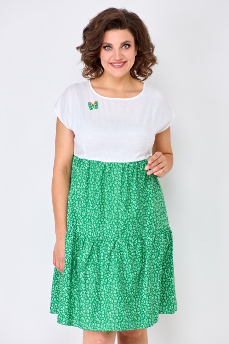 Платье SolomeaLux 927 белый, зеленый размер 48-58 #2