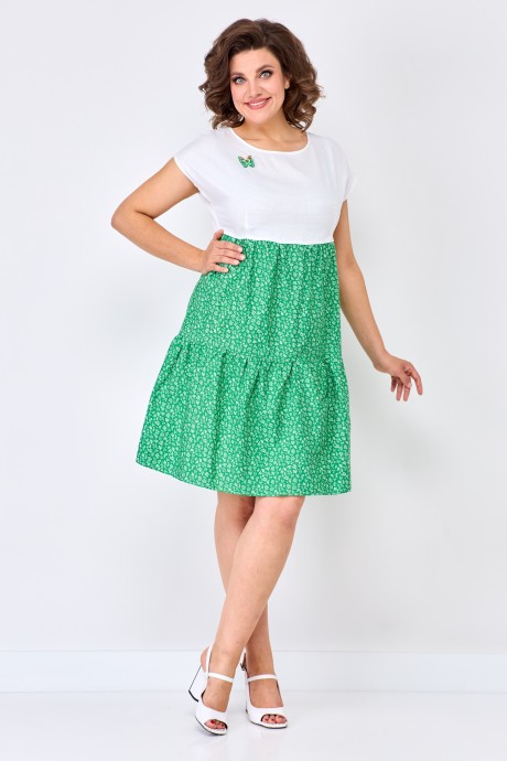 Платье SolomeaLux 927 белый, зеленый размер 48-58 #4