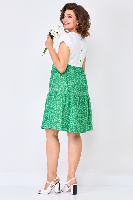 Платье SolomeaLux 927 белый, зеленый размер 48-58 #7