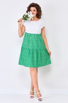 Платье SolomeaLux 927 белый, зеленый #1