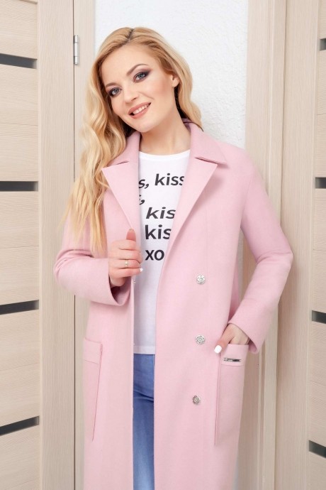 Пальто  3040Р нежно-розовый размер 44-54 #2