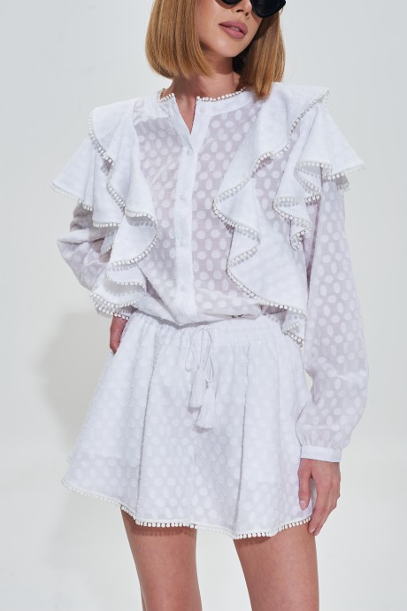 Блузка MIXAN 2071/1 белый размер 42-52 #3