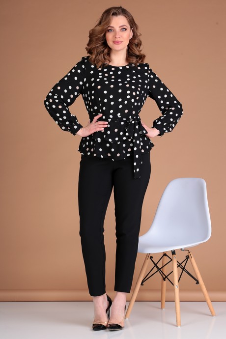 Блузка Лиона-Стиль 763Б чёрный размер 48-52 #1