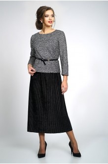 ALANI COLLECTION 829 блуза серебро+юбка черная #1
