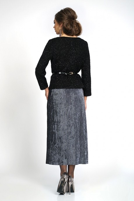 Костюм/комплект ALANI COLLECTION 829 блуза черная+юбка графит размер 44-58 #2