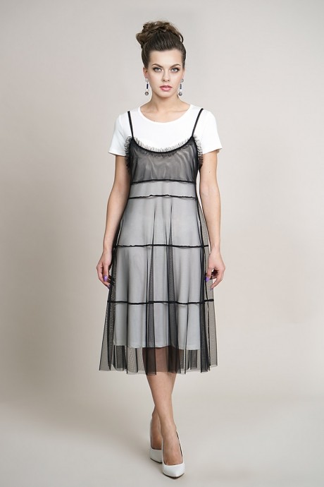 Платье ALANI COLLECTION 961 молочный+черный размер 42-46 #1