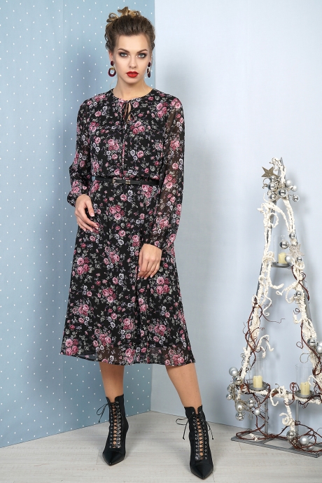 Платье ALANI COLLECTION 1039 черный с розовым размер 46-52 #3