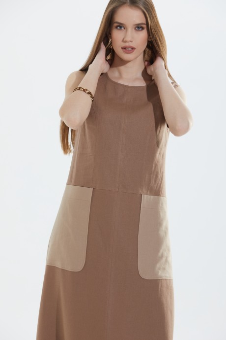Платье ALANI COLLECTION 1695 коричневый размер 44-48 #6