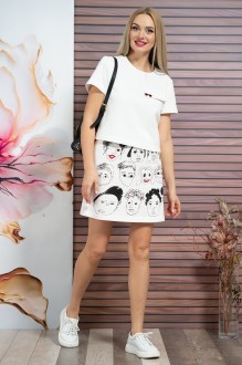 Костюм/комплект ALANI COLLECTION 1896 белый с черным принтом #1