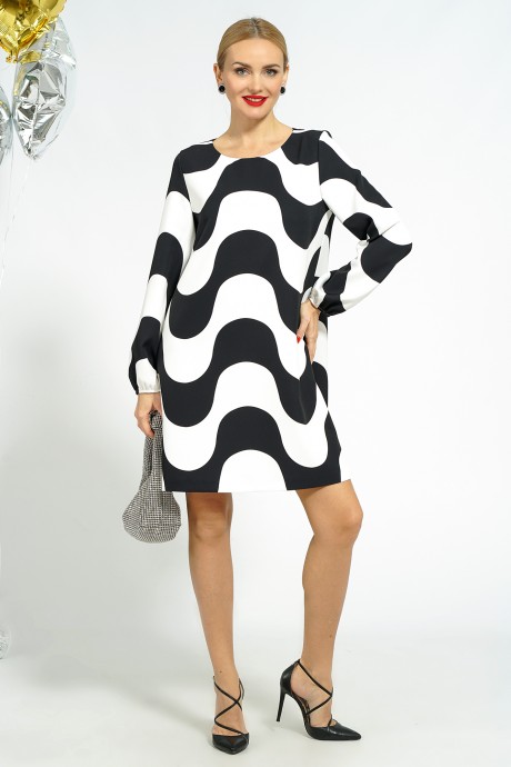 Платье ALANI COLLECTION 2048 черно-белый размер 44-50 #1