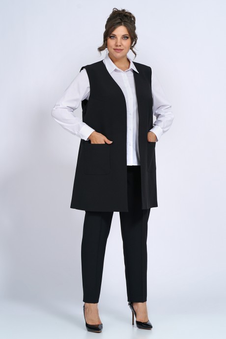 Костюм/комплект ALANI COLLECTION 2149 тройка чёрный, белый размер 46-56 #1