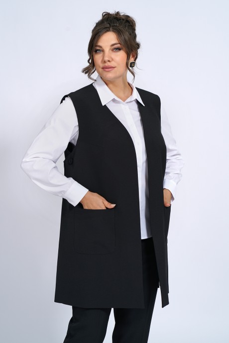 Костюм/комплект ALANI COLLECTION 2149 тройка чёрный, белый размер 46-56 #4