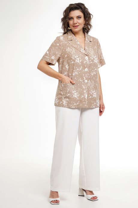 Костюм/комплект ALANI COLLECTION 2337 двойка белый, бежевый размер 54-60 #2