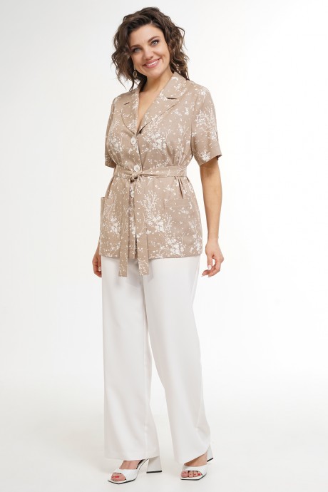 Костюм/комплект ALANI COLLECTION 2337 двойка белый, бежевый размер 54-60 #4
