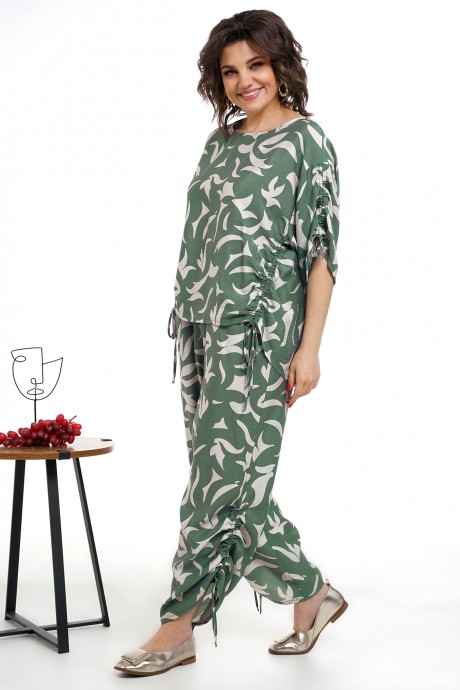 Костюм/комплект ALANI COLLECTION 2321 двойка зеленый+молоко размер 52-60 #4