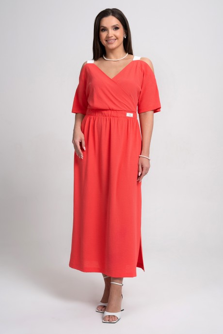 Платье ALANI COLLECTION 2356 коралл размер 44-52 #1