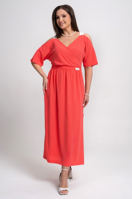 Платье ALANI COLLECTION 2356 коралл размер 44-52 #4