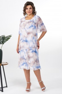 Платье ALANI COLLECTION 2376 бежевый, голубой #1