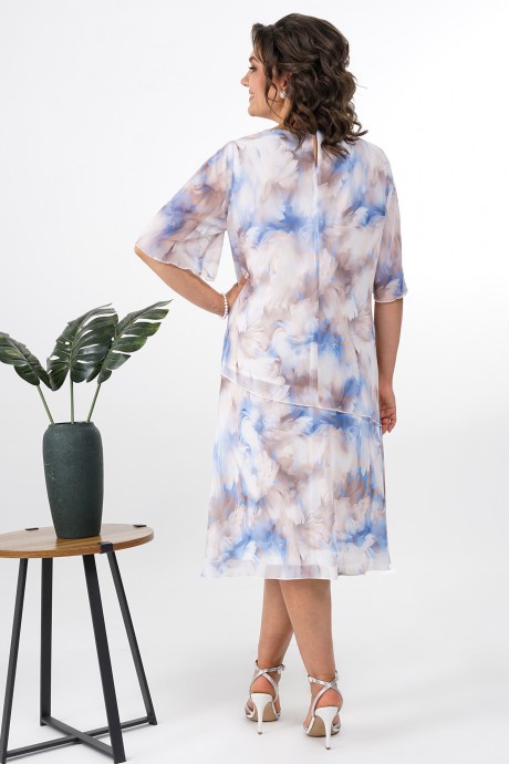 Платье ALANI COLLECTION 2376 бежевый, голубой размер 54-60 #6