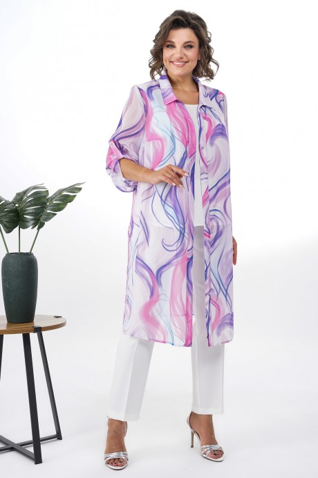 Костюм/комплект ALANI COLLECTION 2353 тройка белый, фиолетовый размер 52-58 #2
