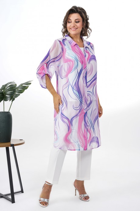 Костюм/комплект ALANI COLLECTION 2353 тройка белый, фиолетовый размер 52-58 #3