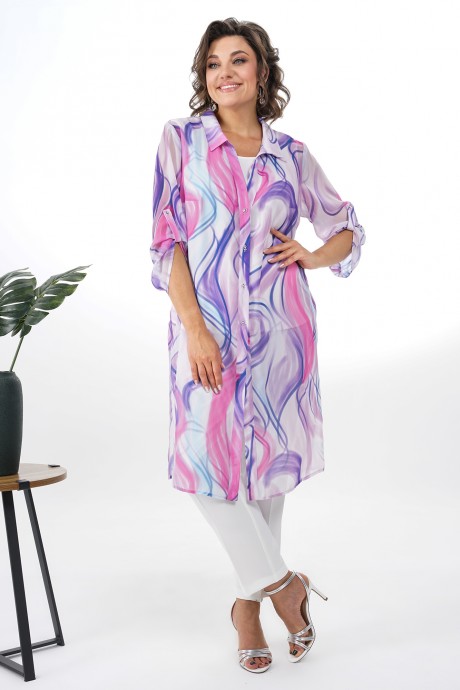Костюм/комплект ALANI COLLECTION 2353 тройка белый, фиолетовый размер 52-58 #4