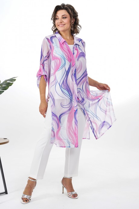 Костюм/комплект ALANI COLLECTION 2353 тройка белый, фиолетовый размер 52-58 #5