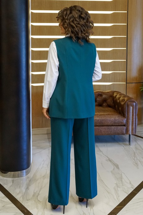 Костюм/комплект ALANI COLLECTION 2416 тройка изумруд, белый размер 52-58 #6