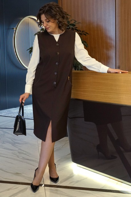 Костюм ALANI COLLECTION 2436 двойка коричневый молоко размер 52-56 #5