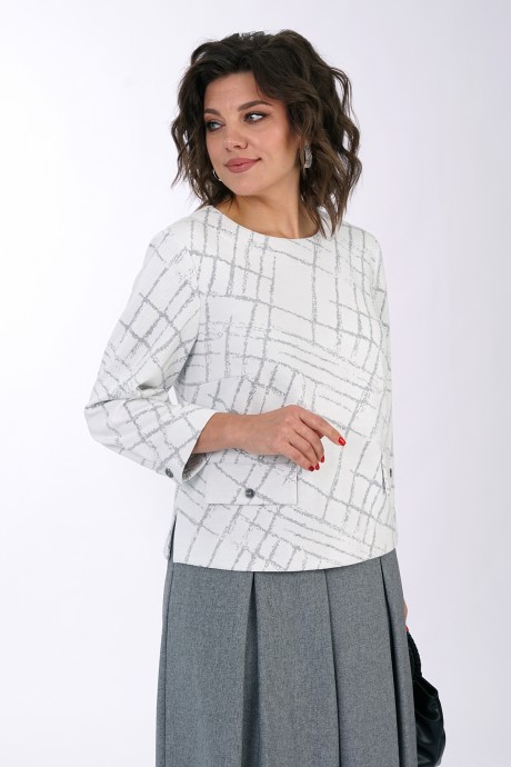 Костюм/комплект ALANI COLLECTION 2456 двойка белый, серый размер 52-58 #5