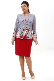 Юбочный костюм ALANI COLLECTION 2498 двойка голубой, красный