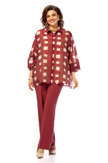 Брючный костюм ALANI COLLECTION 2574 тройка винный