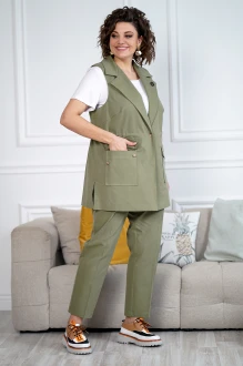 Брючный костюм ALANI COLLECTION 2096 тройка хаки