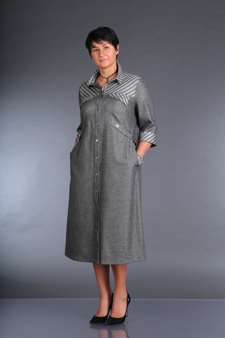 Платье ZigzagStyle 367 серый размер 48-50 #1