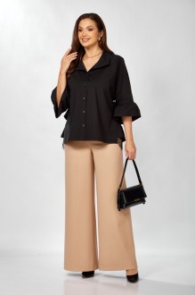 Брючный костюм ZigzagStyle 625 двойка черный+бежевый