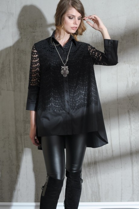 Блузка, туника, рубашка Anna Majewska 1031 черная размер 46-56 #4