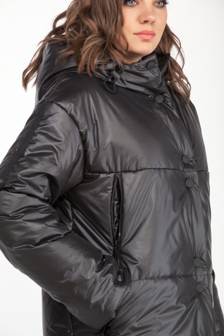 Куртка Anna Majewska 1410 чёрный размер 50-54 #5